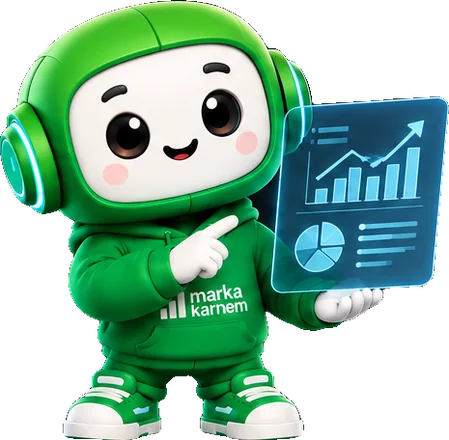 MarkaKarnem maskotu analiz grafiğini sunuyor